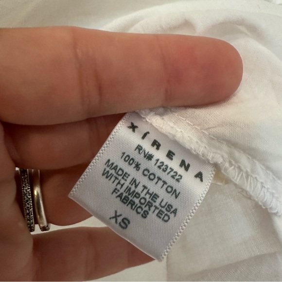 XiRENA Pintuck Detail Short Sleeve Cotton Blouse Womens XS White - Picture 4 of 6